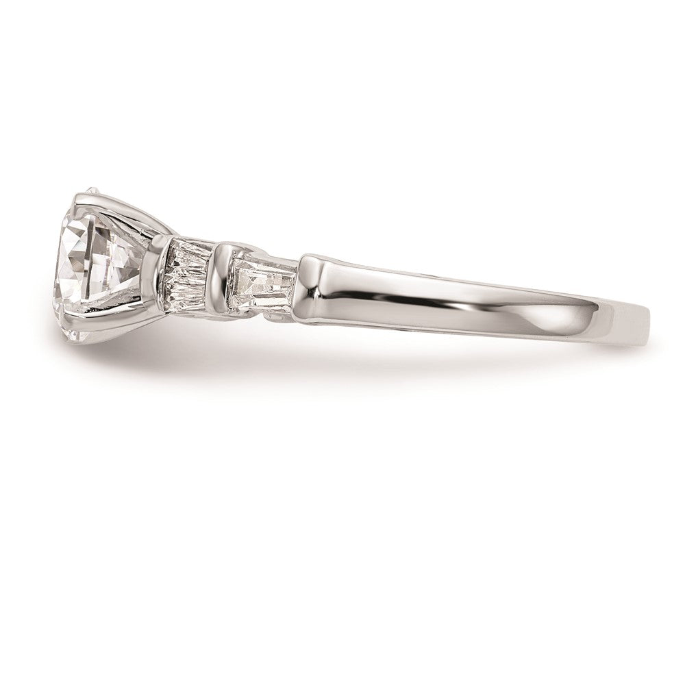 0.40ct. CZ Solid Real 14K White Gold Peg Set Engagement Ring