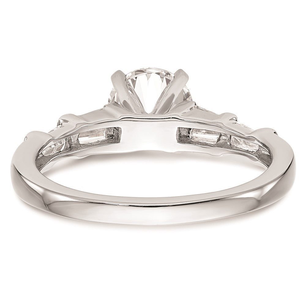 0.40ct. CZ Solid Real 14K White Gold Peg Set Engagement Ring