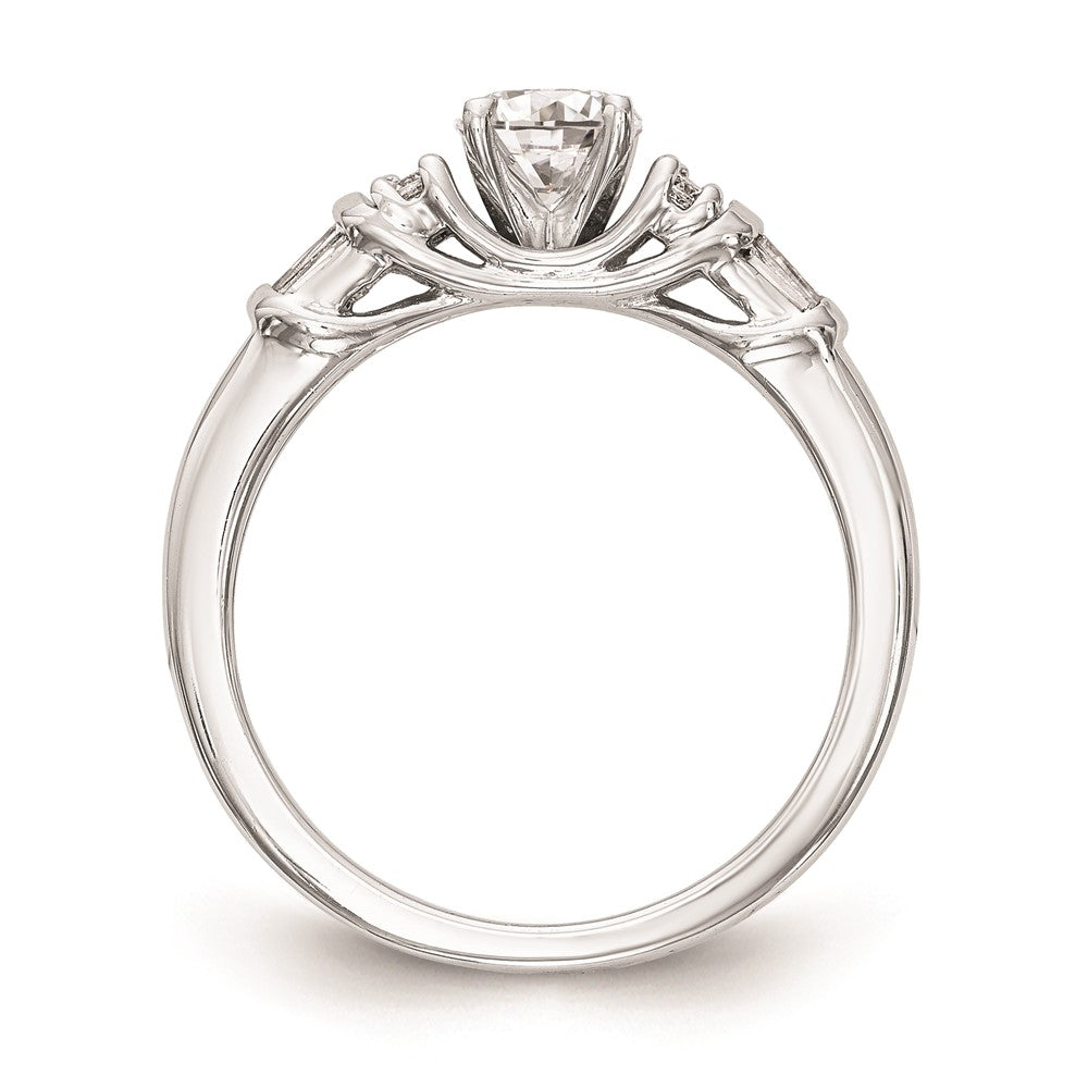 0.30ct. CZ Solid Real 14K White Gold Peg Set Engagement Ring