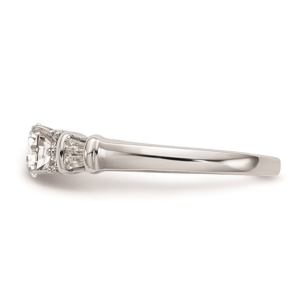 0.30ct. CZ Solid Real 14K White Gold Peg Set Engagement Ring