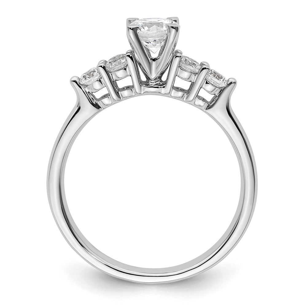 0.30ct. CZ Solid Real 14K White Gold Peg Set Engagement Ring