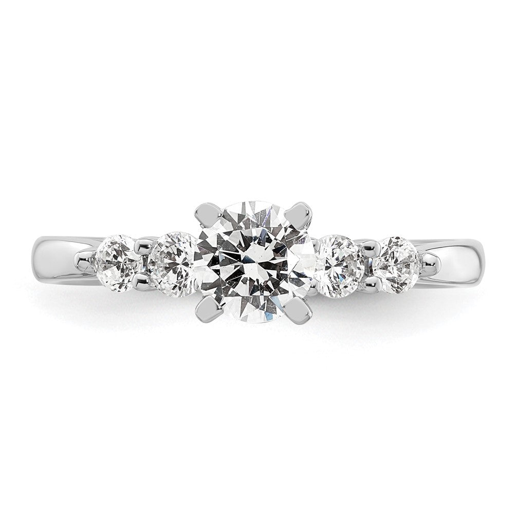 0.30ct. CZ Solid Real 14K White Gold Peg Set Engagement Ring