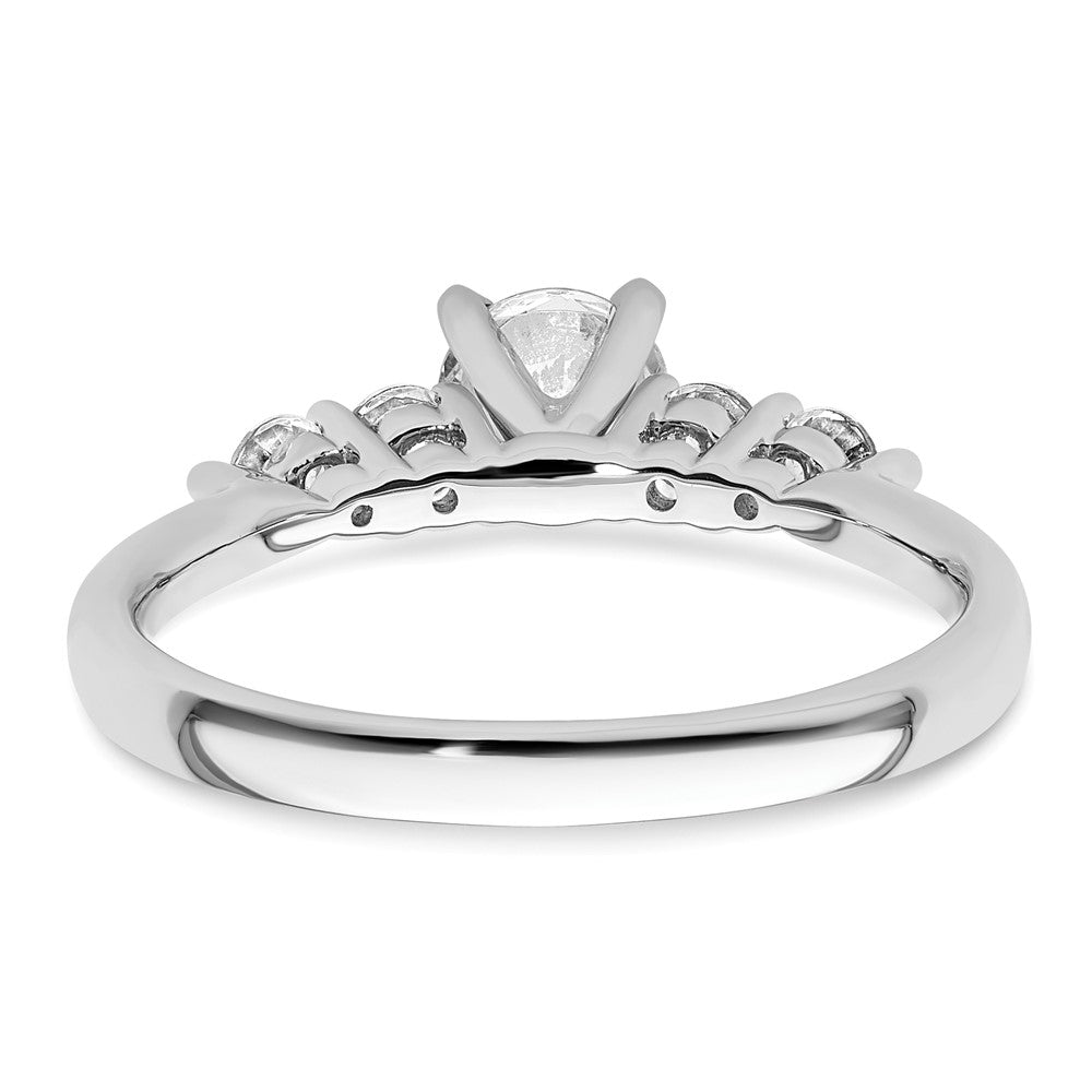 0.30ct. CZ Solid Real 14K White Gold Peg Set Engagement Ring