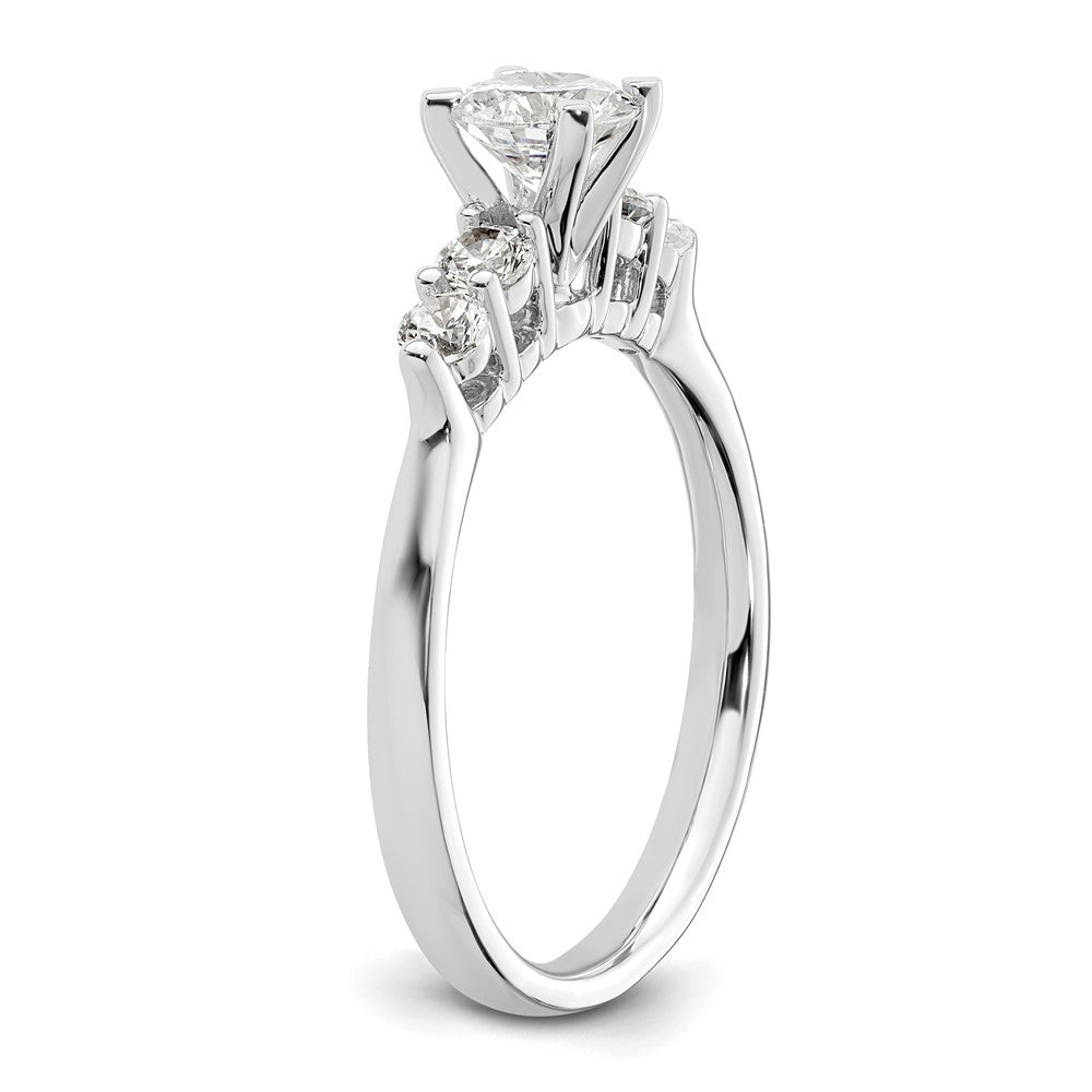 0.30ct. CZ Solid Real 14K White Gold Peg Set Engagement Ring