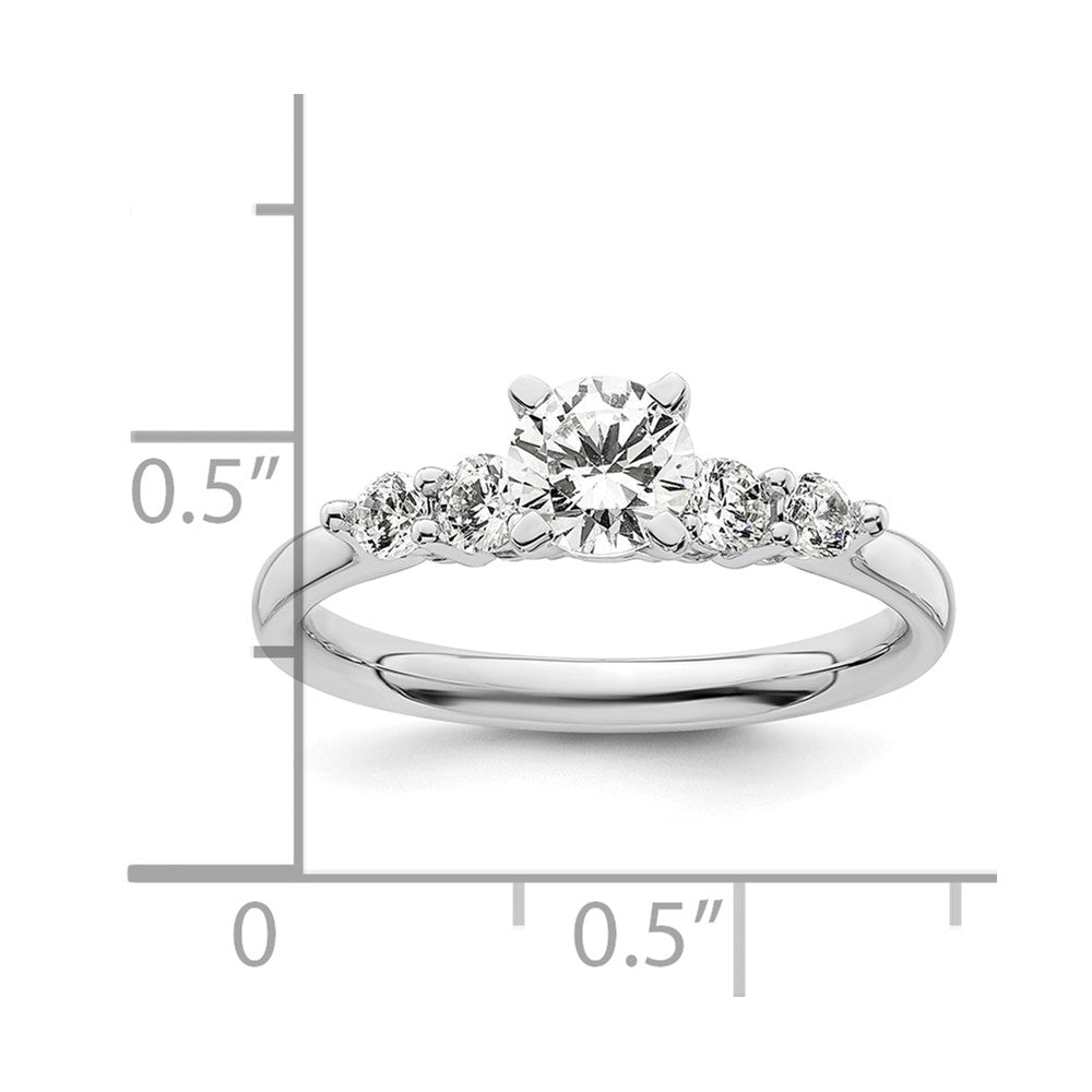 0.30ct. CZ Solid Real 14K White Gold Peg Set Engagement Ring