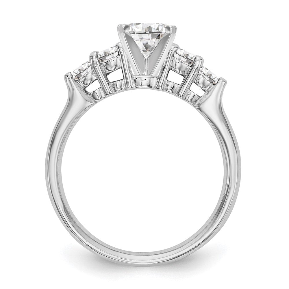 0.49ct. CZ Solid Real 14K White Gold Peg Set Engagement Ring