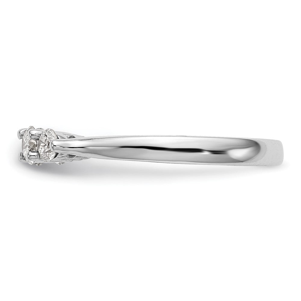 0.49ct. CZ Solid Real 14K White Gold Peg Set Engagement Ring