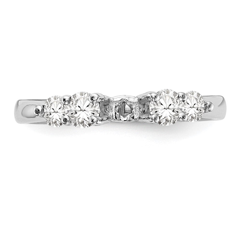 0.49ct. CZ Solid Real 14K White Gold Peg Set Engagement Ring