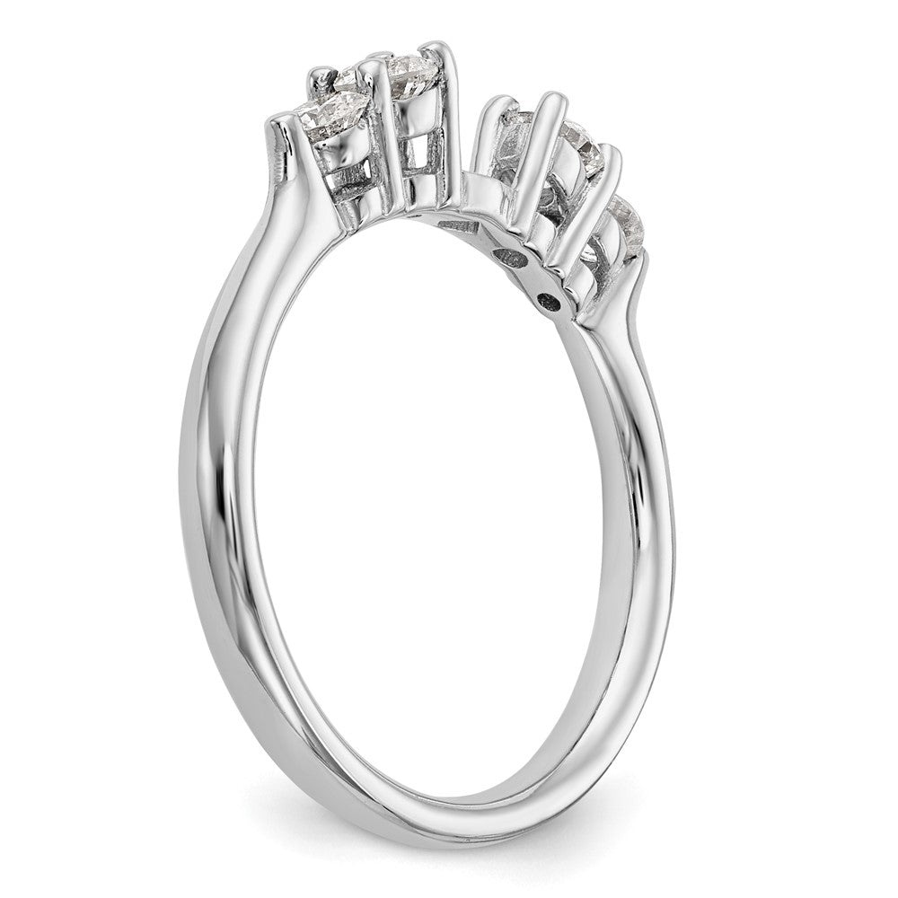 0.49ct. CZ Solid Real 14K White Gold Peg Set Engagement Ring