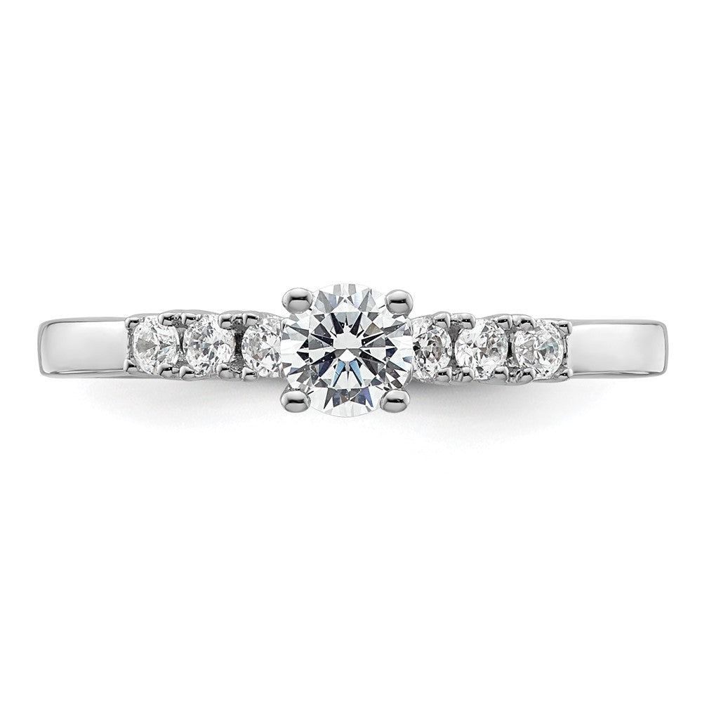 0.17ct. CZ Solid Real 14K White Gold Engagement Ring