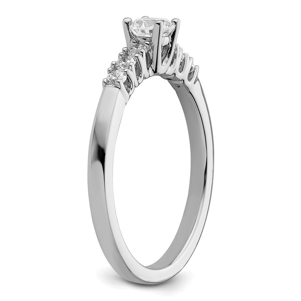 0.17ct. CZ Solid Real 14K White Gold Engagement Ring