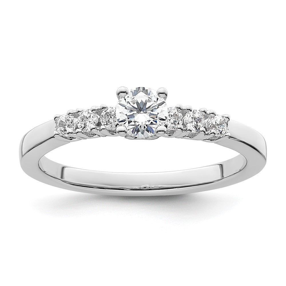 0.17ct. CZ Solid Real 14K White Gold Engagement Ring