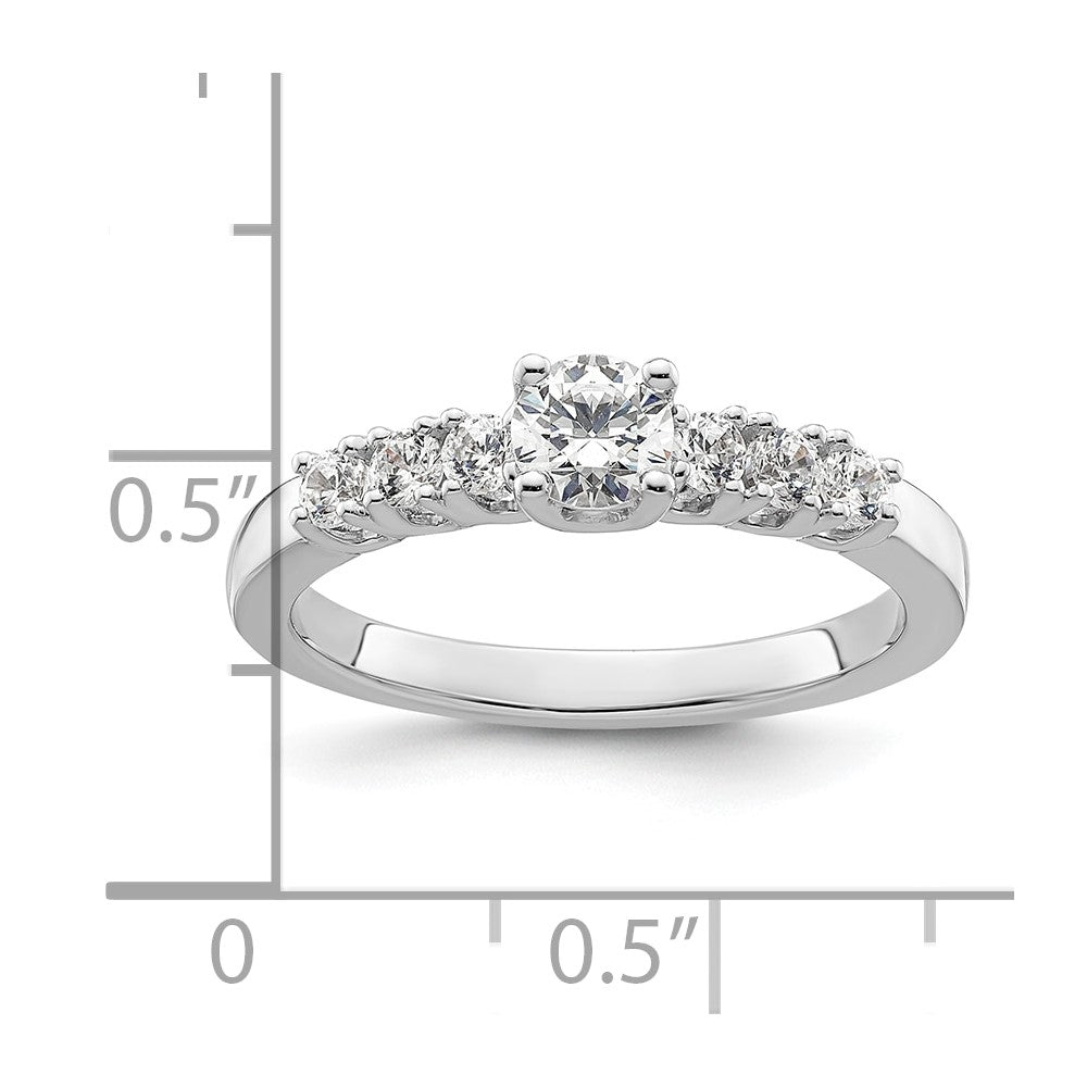 0.30ct. CZ Solid Real 14K White Gold Engagement Ring