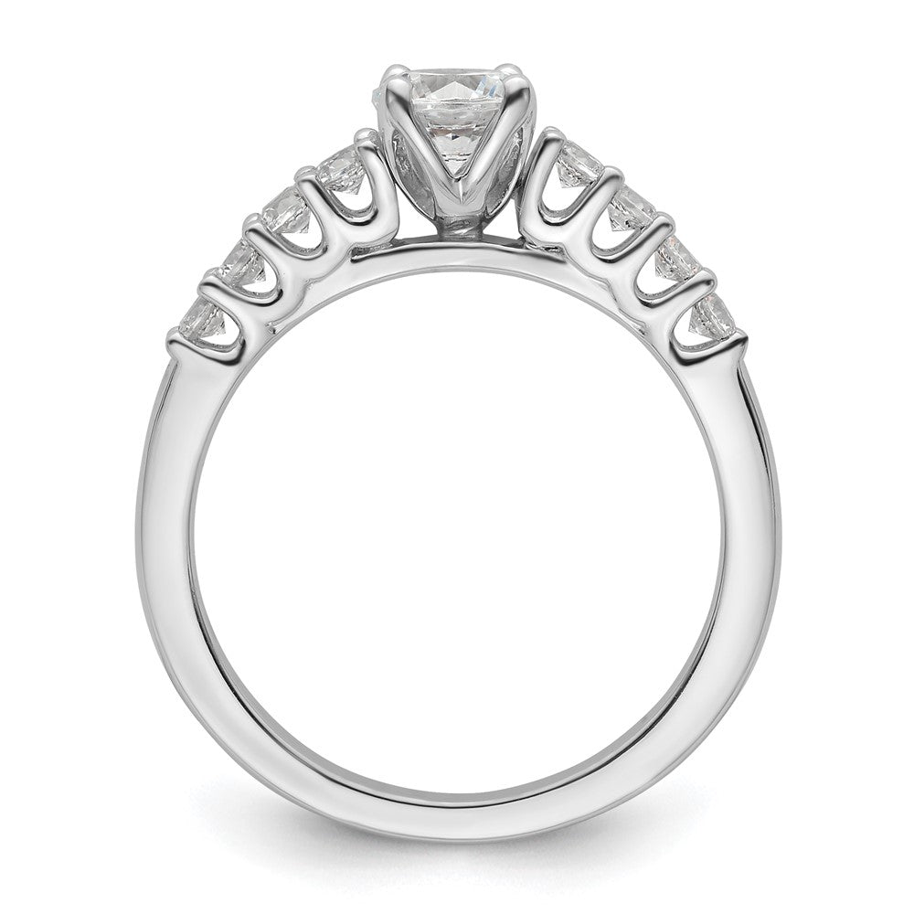 0.31ct. CZ Solid Real 14K White Gold Peg Set Engagement Ring