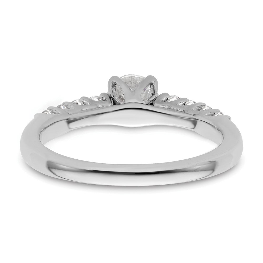 0.31ct. CZ Solid Real 14K White Gold Peg Set Engagement Ring