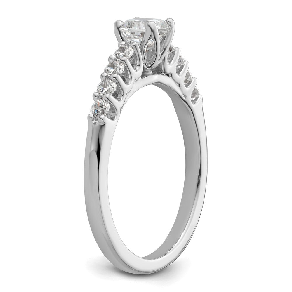 0.31ct. CZ Solid Real 14K White Gold Peg Set Engagement Ring