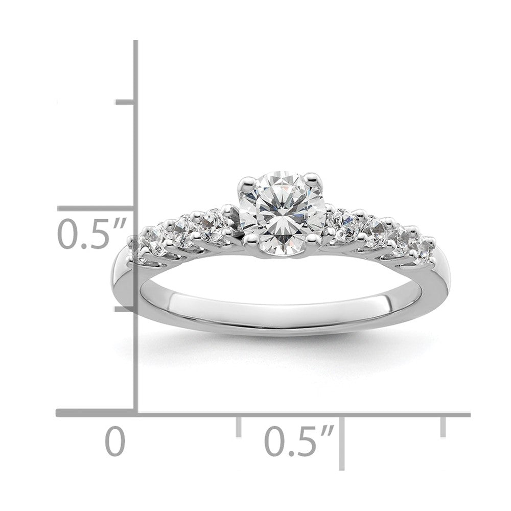 0.31ct. CZ Solid Real 14K White Gold Peg Set Engagement Ring