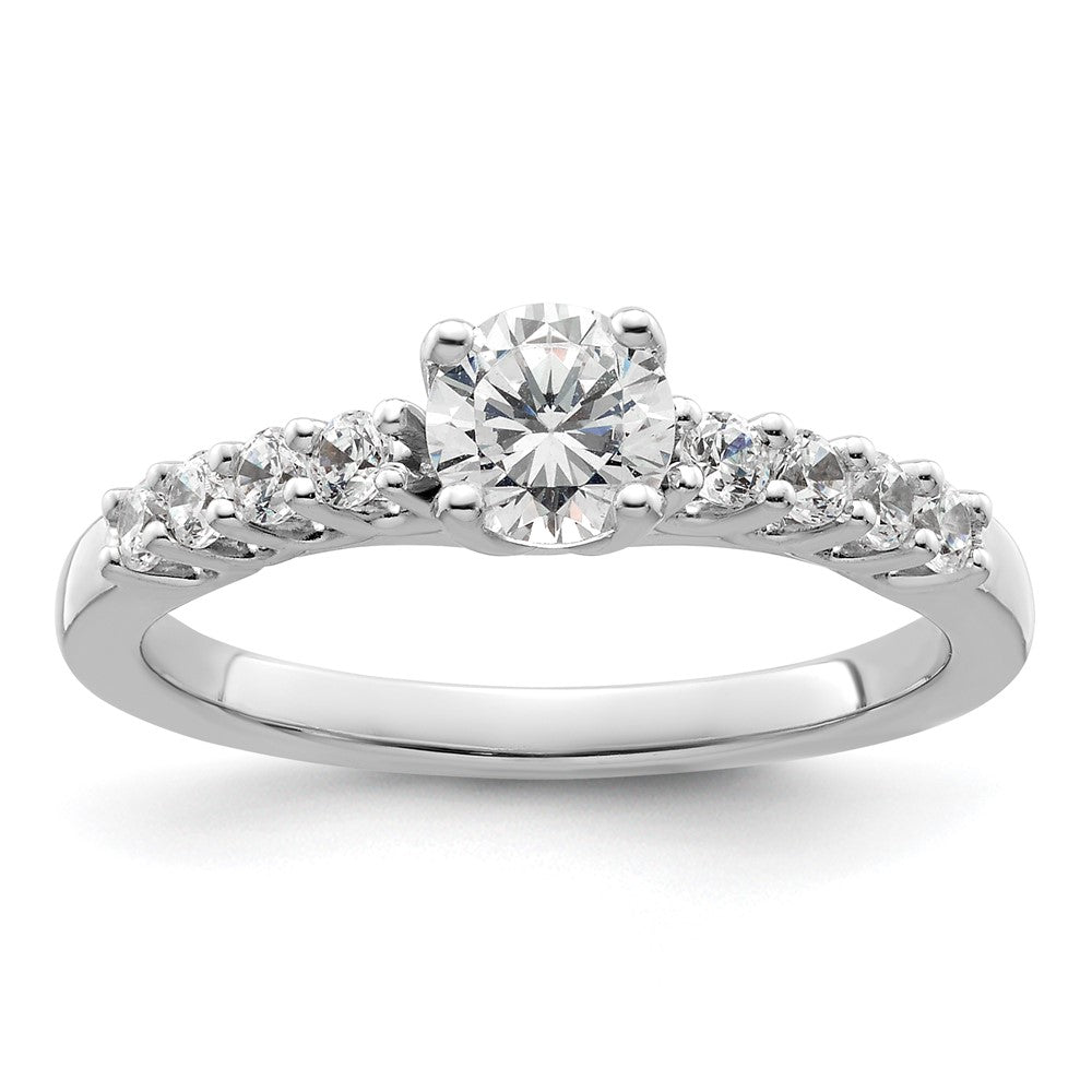 0.31ct. CZ Solid Real 14K White Gold Peg Set Engagement Ring