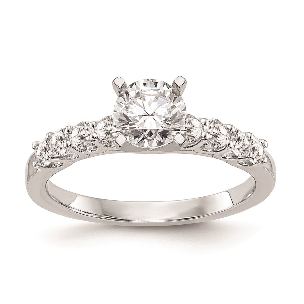 0.40ct. CZ Solid Real 14K White Gold Peg Set Engagement Ring