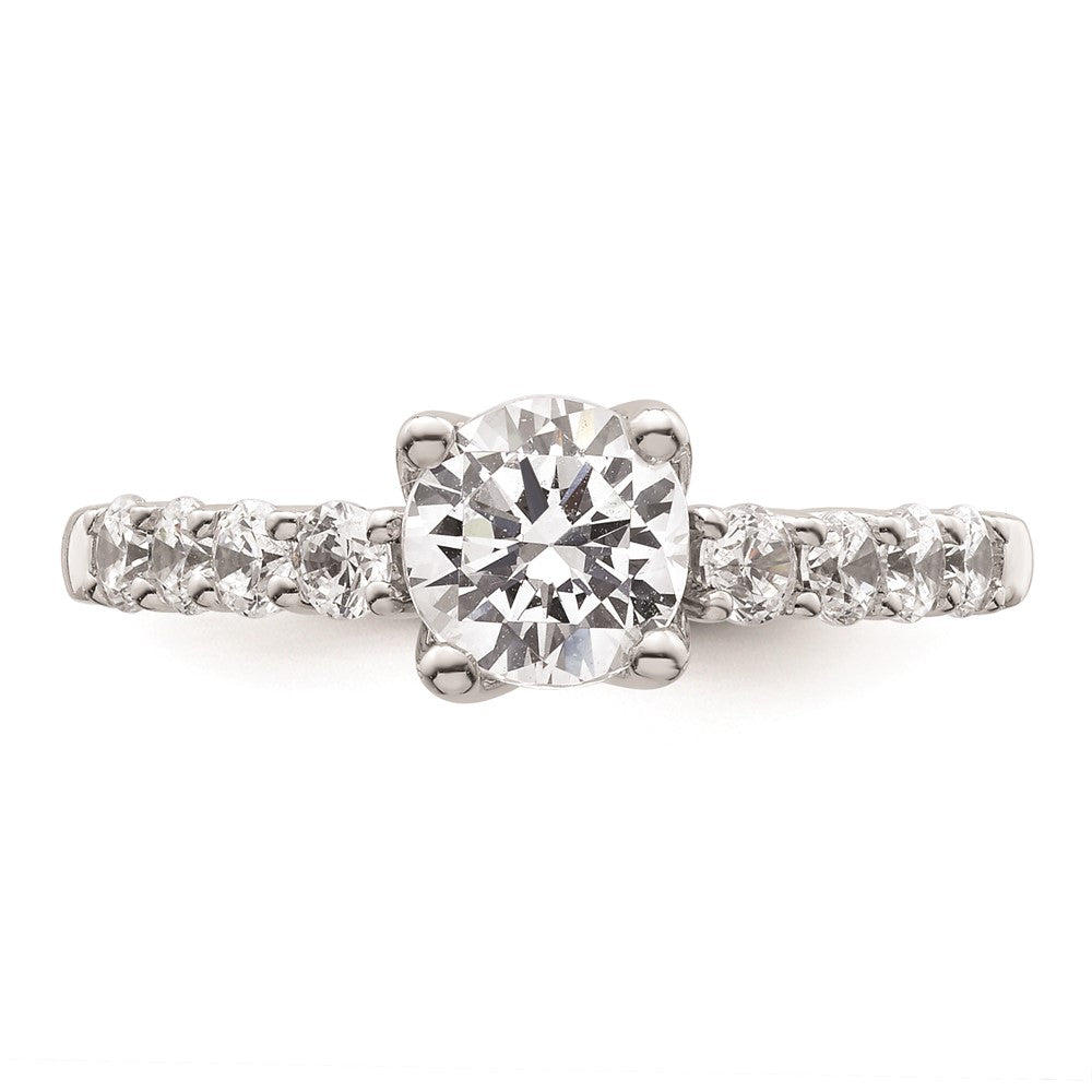 0.52ct. CZ Solid Real 14K White Gold Peg Set Engagement Ring