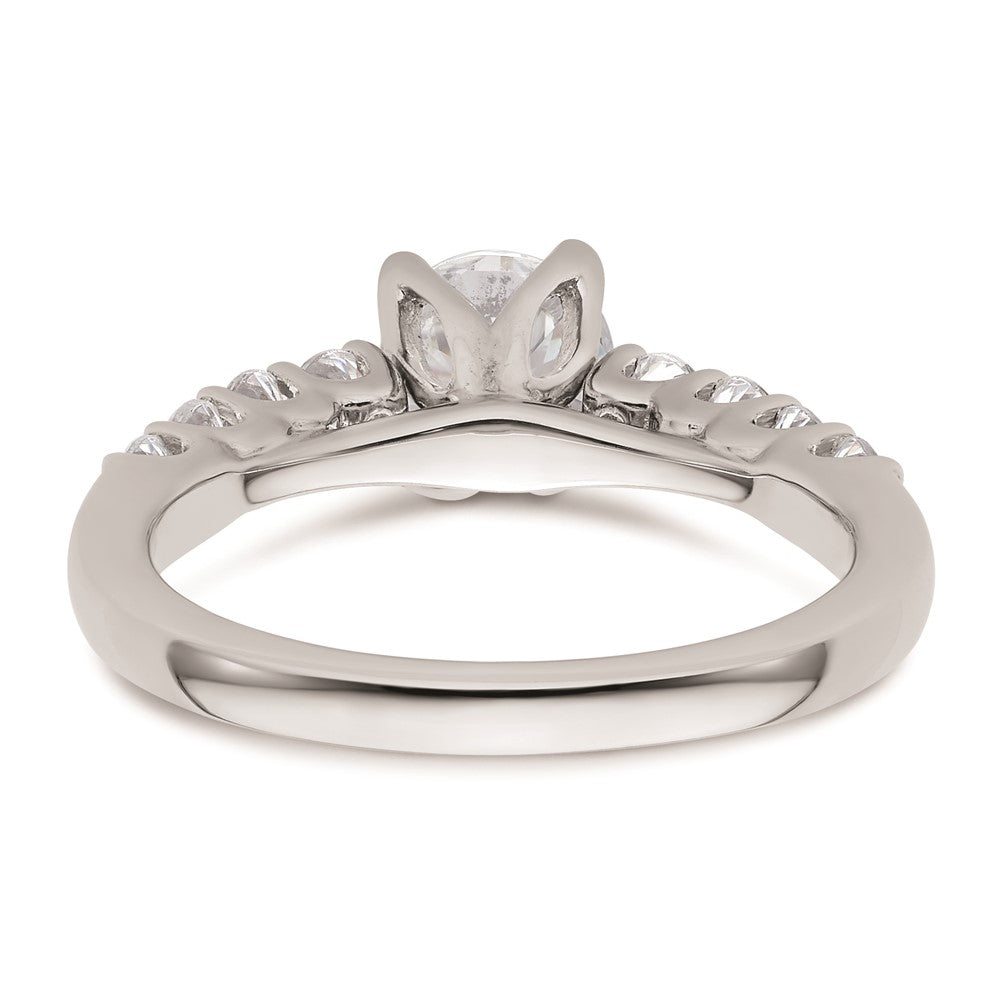 0.52ct. CZ Solid Real 14K White Gold Peg Set Engagement Ring