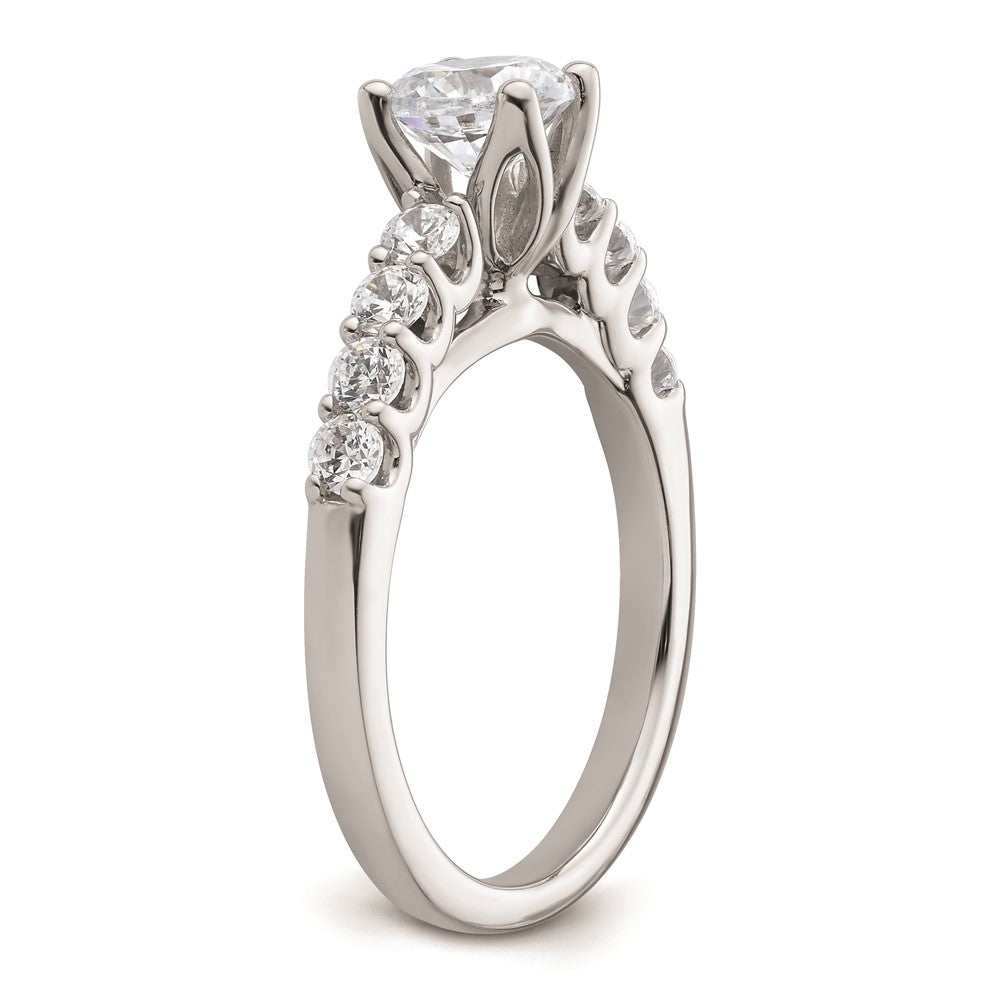 0.52ct. CZ Solid Real 14K White Gold Peg Set Engagement Ring