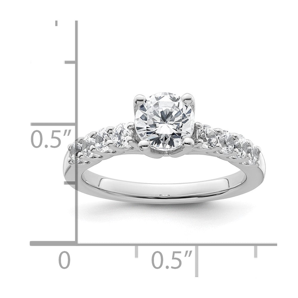 0.52ct. CZ Solid Real 14K White Gold Peg Set Engagement Ring