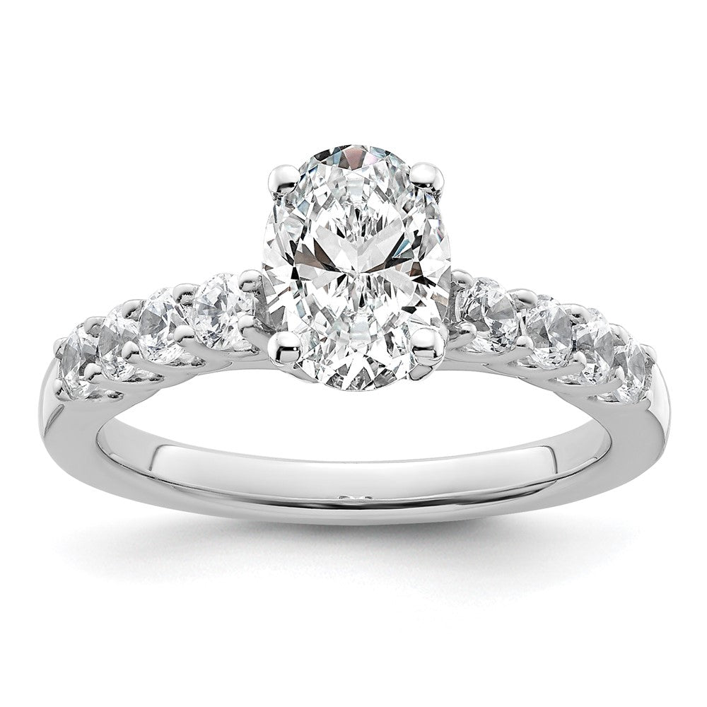 0.52ct. CZ Solid Real 14K White Gold Peg Set Engagement Ring