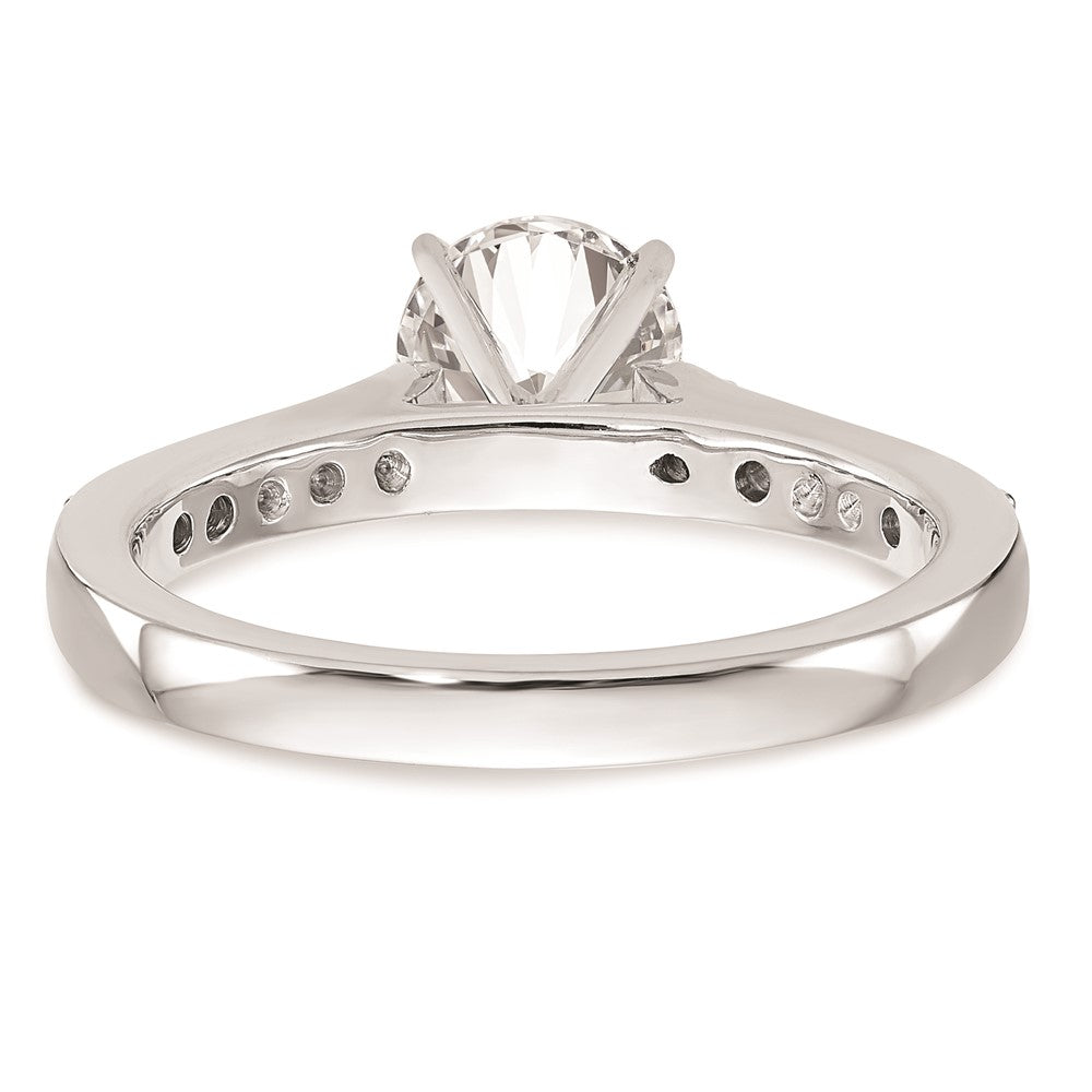 0.17ct. CZ Solid Real 14K White Gold Peg Set Engagement Ring