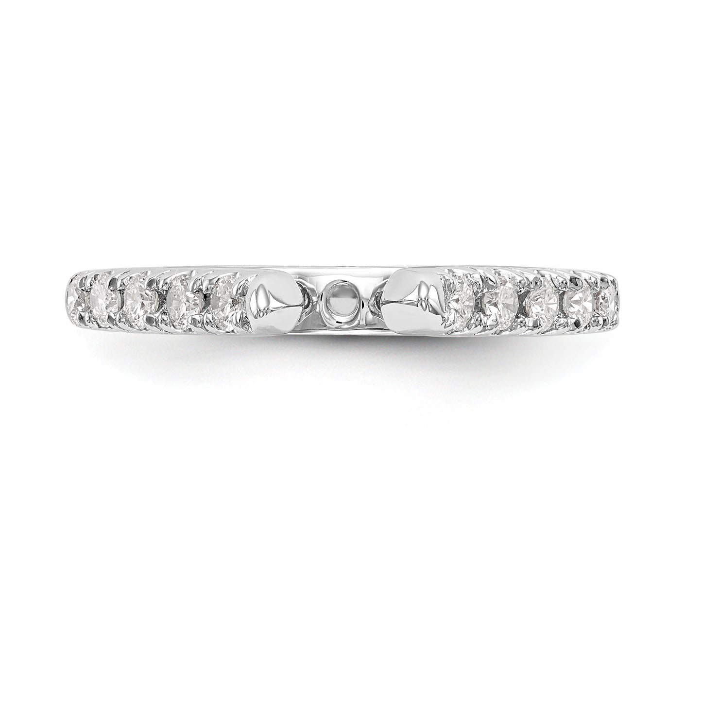 0.33ct. CZ Solid Real 14K White Gold Peg Set Engagement Ring