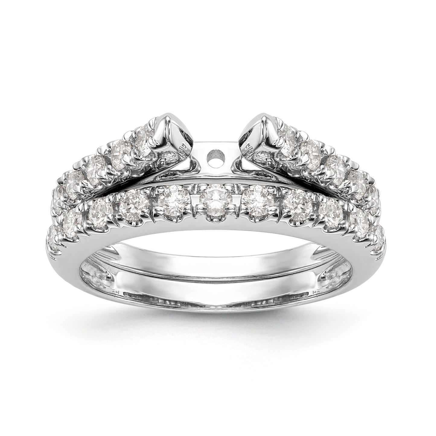 0.33ct. CZ Solid Real 14K White Gold Peg Set Engagement Ring