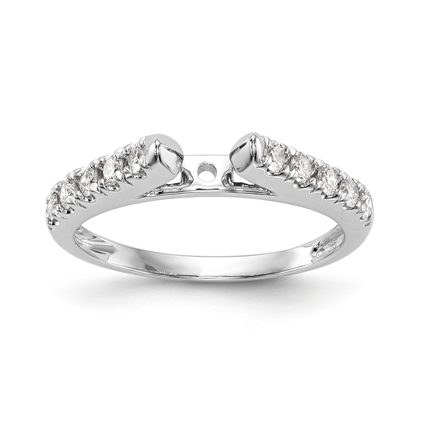 0.33ct. CZ Solid Real 14K White Gold Peg Set Engagement Ring