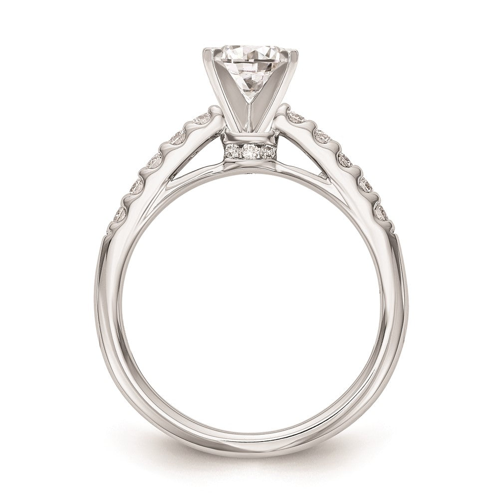 0.33ct. CZ Solid Real 14K White Gold Peg Set Engagement Ring