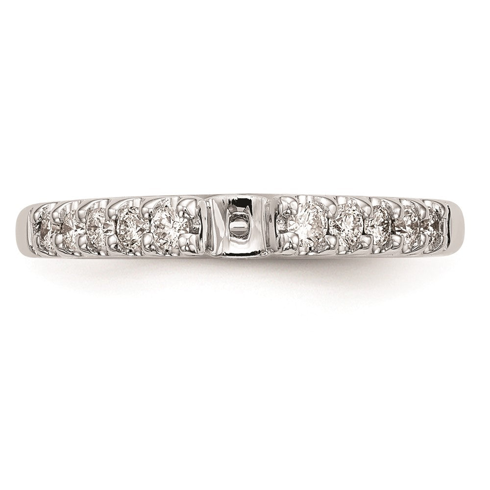 0.33ct. CZ Solid Real 14K White Gold Peg Set Engagement Ring