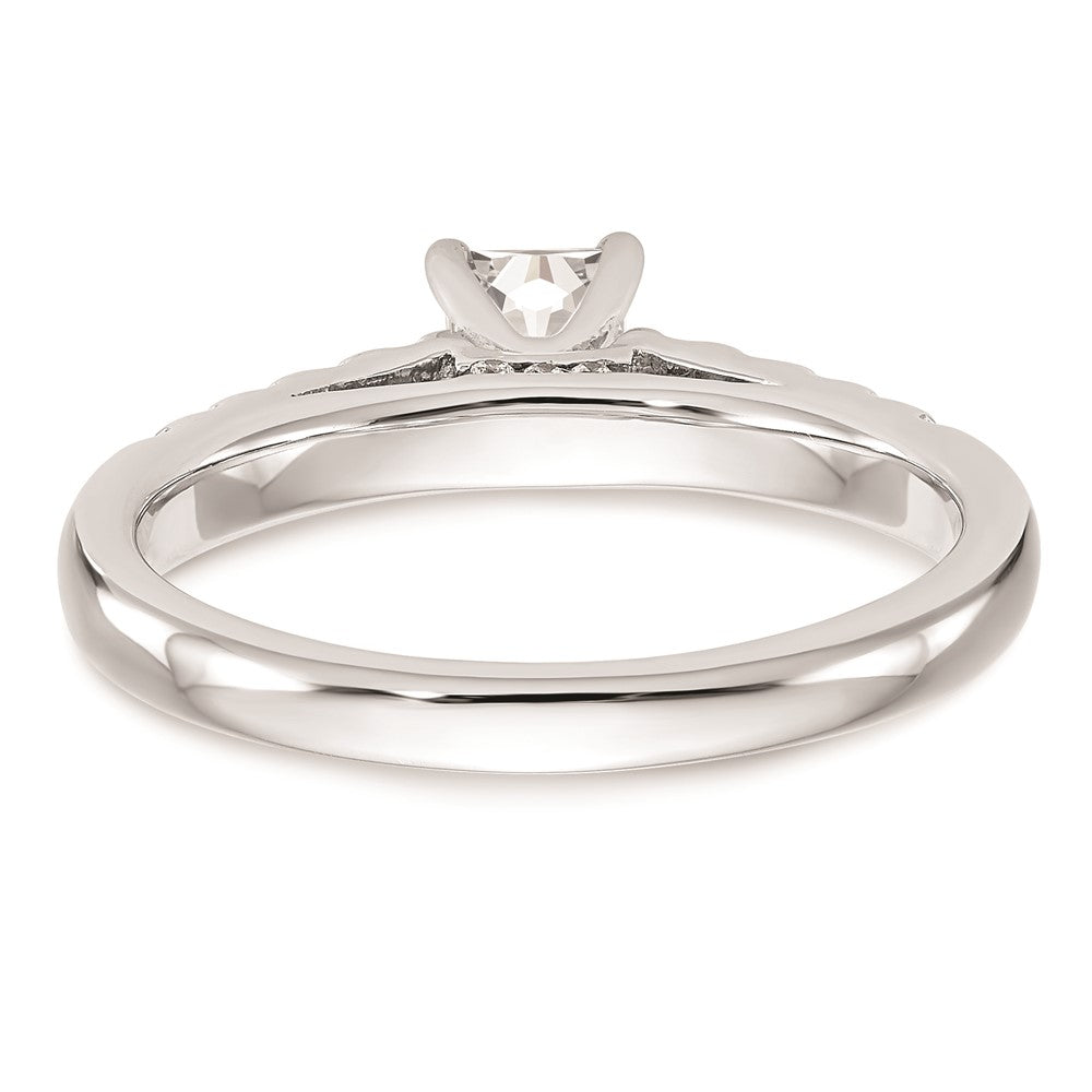 0.33ct. CZ Solid Real 14K White Gold Peg Set Engagement Ring