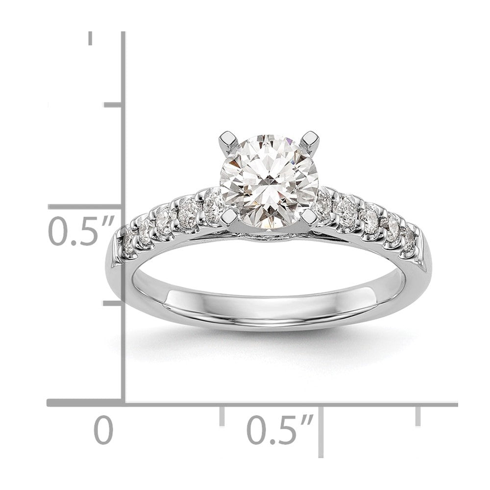 0.33ct. CZ Solid Real 14K White Gold Peg Set Engagement Ring