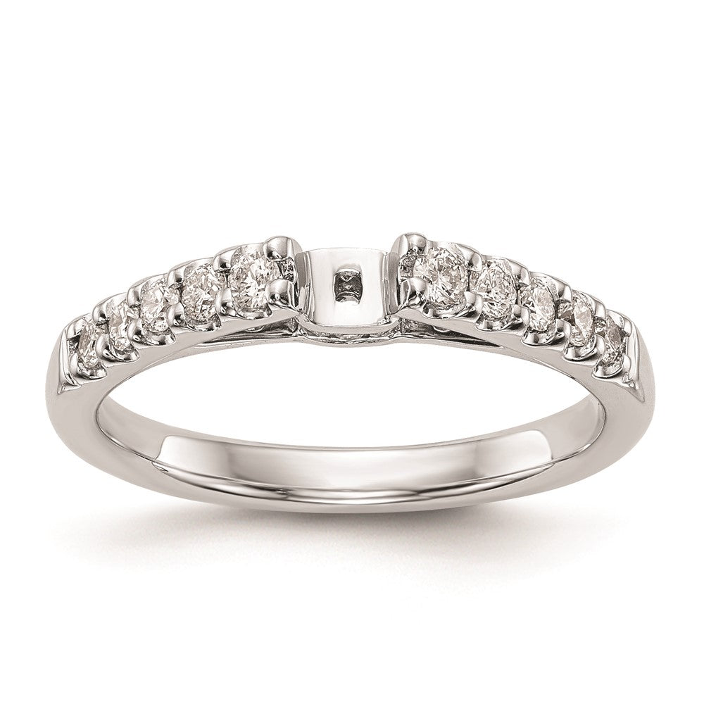 0.33ct. CZ Solid Real 14K White Gold Peg Set Engagement Ring