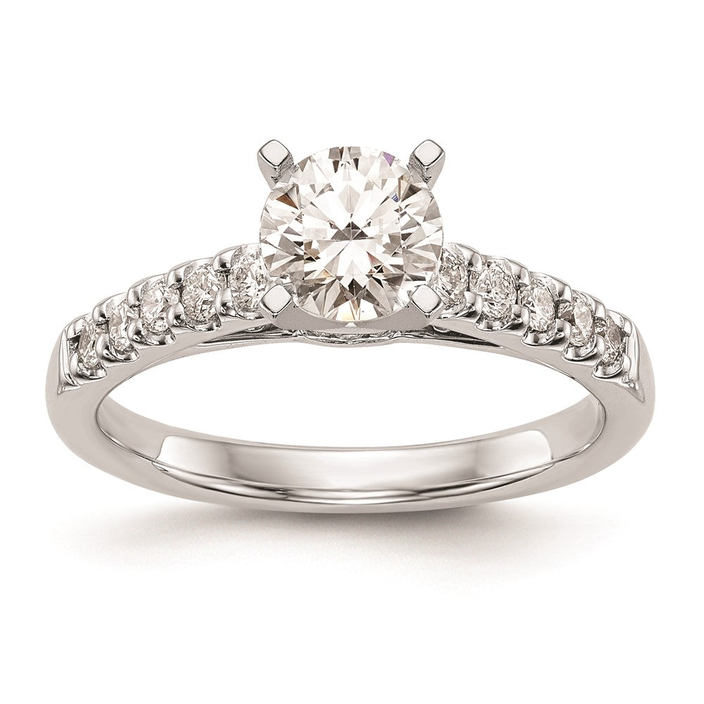 0.33ct. CZ Solid Real 14K White Gold Peg Set Engagement Ring