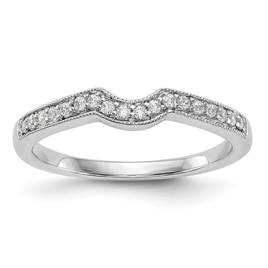 0.14ct. CZ Solid Real 14k White Gold Wedding Wedding Band Ring