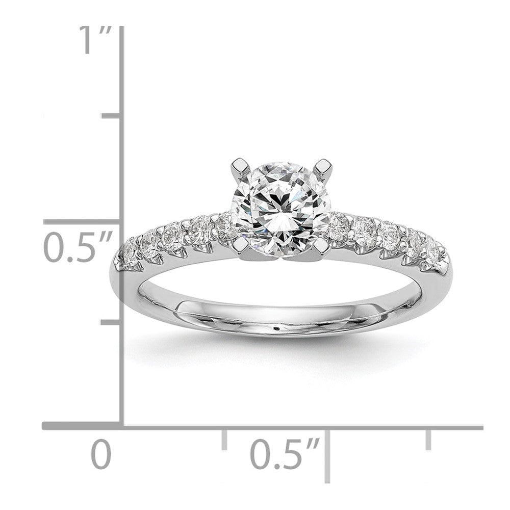 0.25ct. CZ Solid Real 14K White Gold Peg Set Engagement Ring