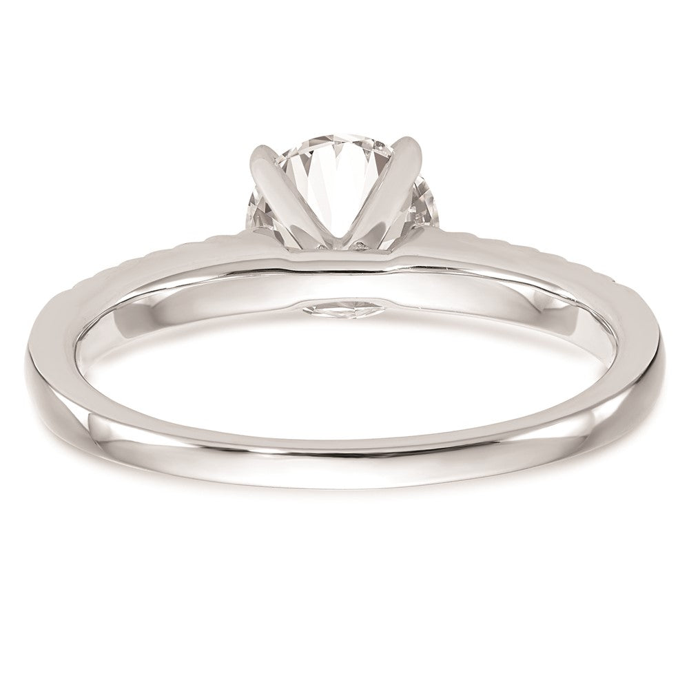 0.10ct. CZ Solid Real 14K White Gold Peg Set Engagement Ring