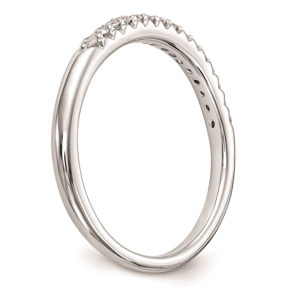 14K White Gold Real Diamond Wedding Band