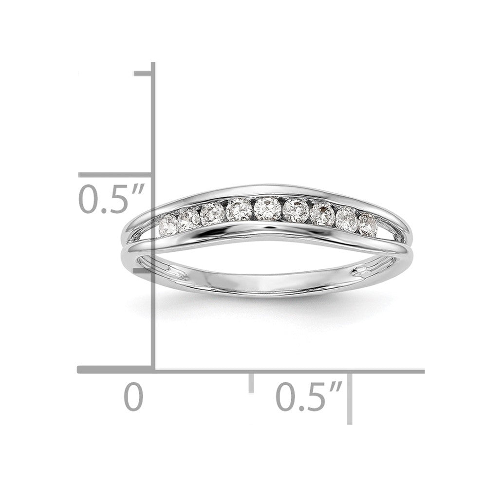 14k White Gold Real Diamond Wedding Band