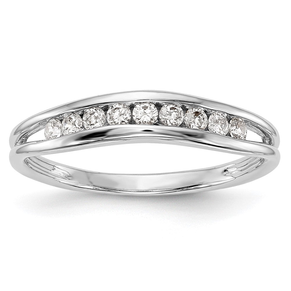 14k White Gold Real Diamond Wedding Band