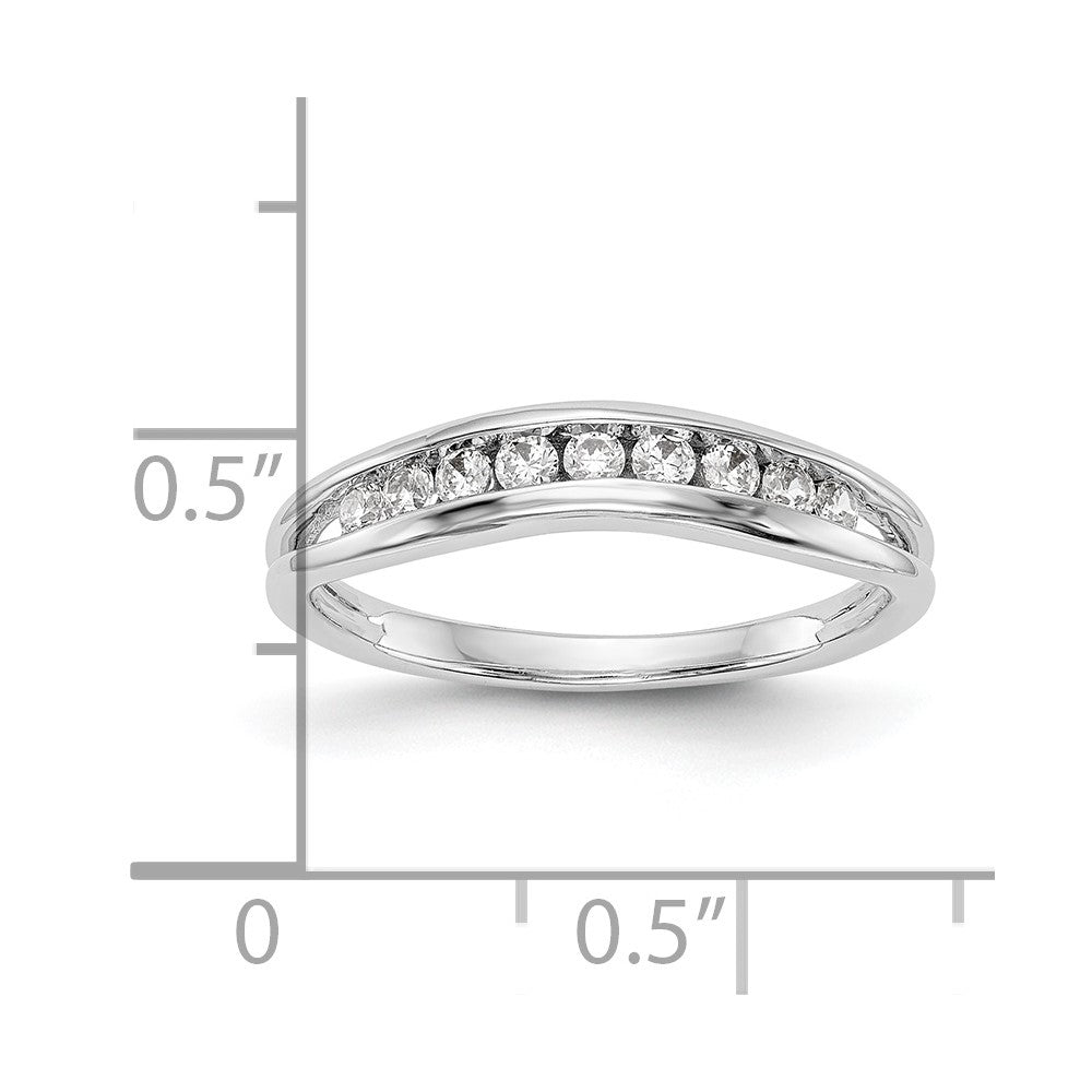 14k White Gold Real Diamond Wedding Band