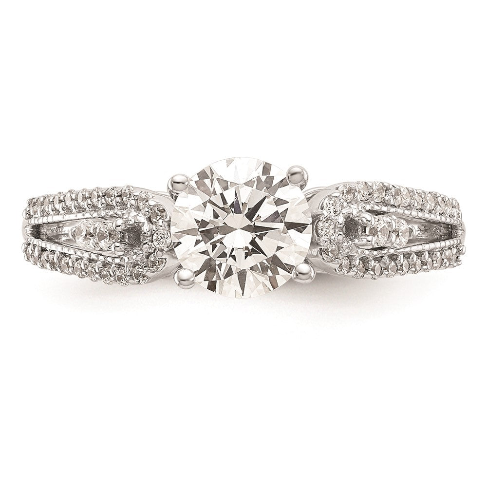 0.25ct. CZ Solid Real 14K White Gold Engagement Ring