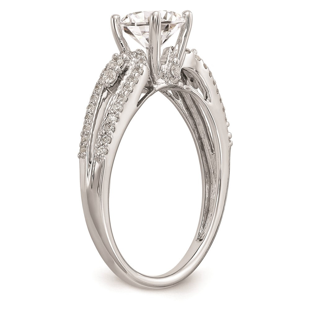 0.25ct. CZ Solid Real 14K White Gold Engagement Ring