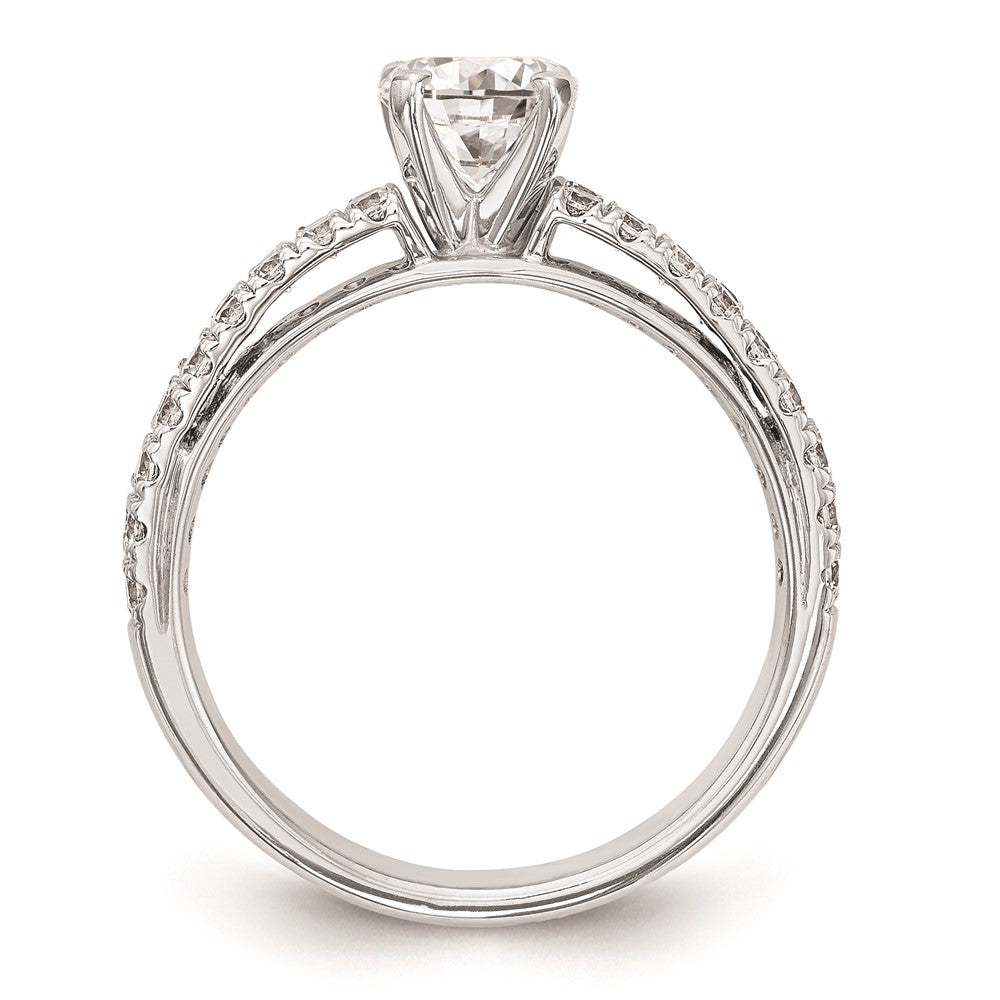 0.72ct. CZ Solid Real 14K White Gold Peg Set Engagement Ring