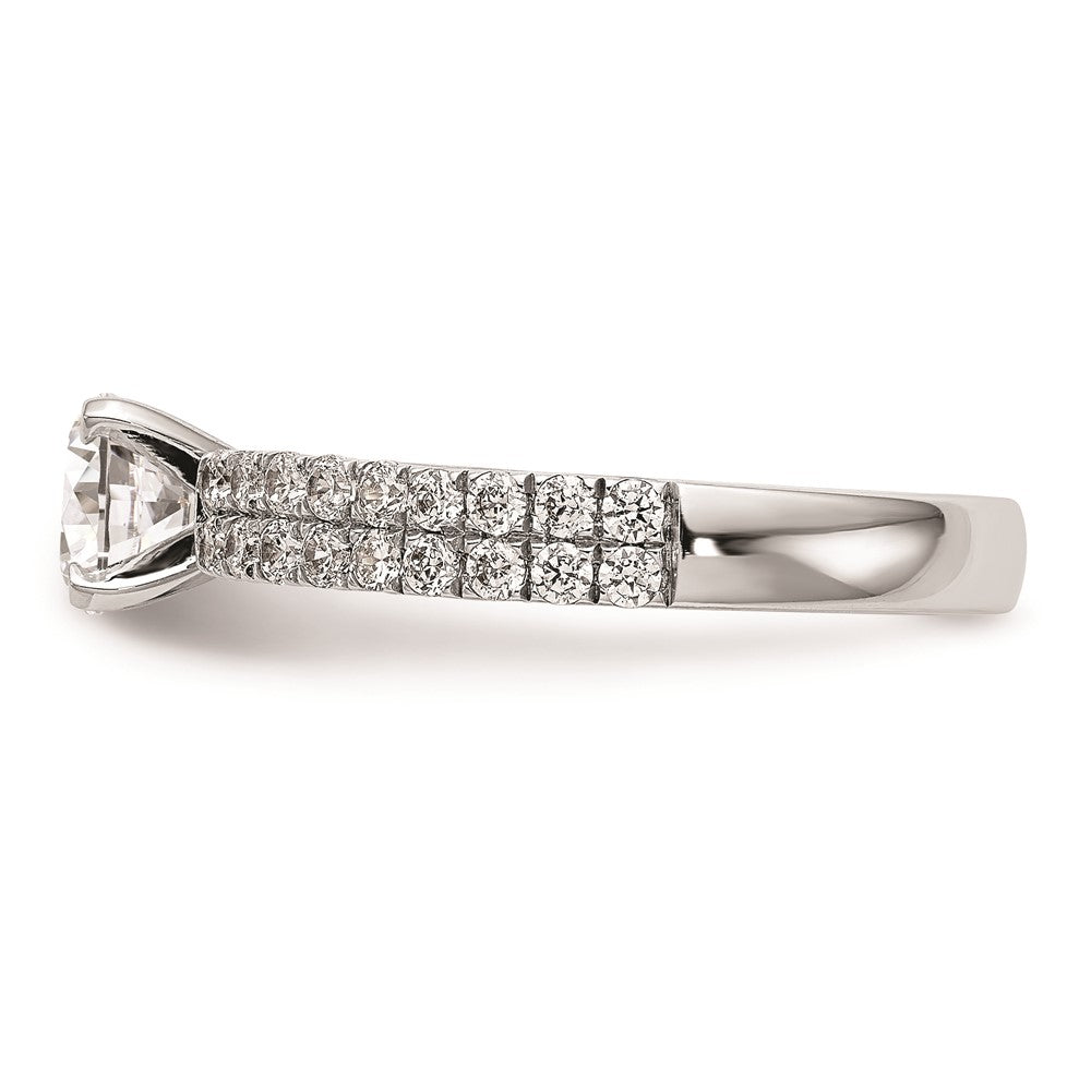 0.72ct. CZ Solid Real 14K White Gold Peg Set Engagement Ring