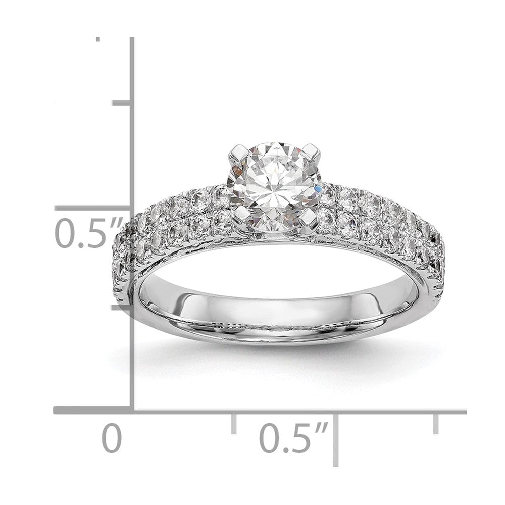 0.72ct. CZ Solid Real 14K White Gold Peg Set Engagement Ring